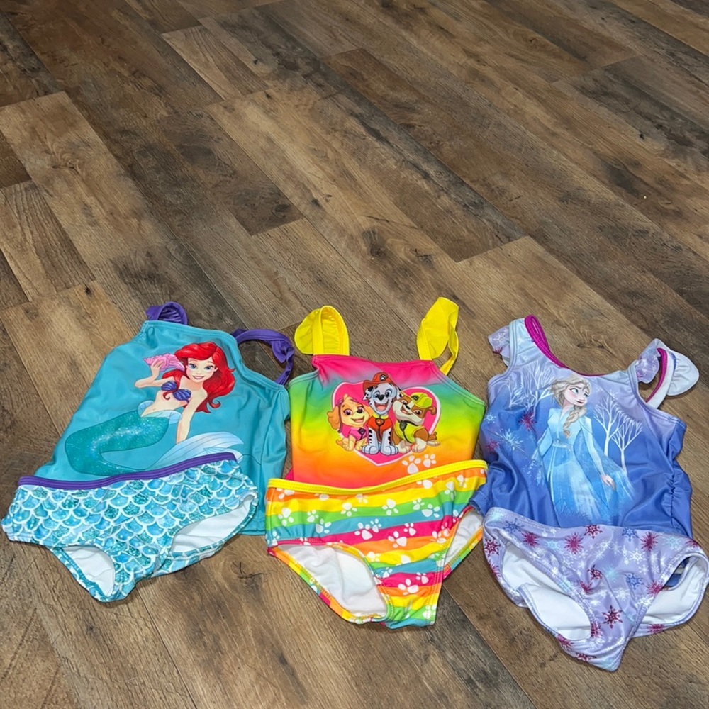 Disney toddler bathing suit lot